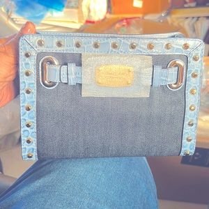 Unique Michael Kors bag. Denim / croc design. MK gift bag for easy gift giving.